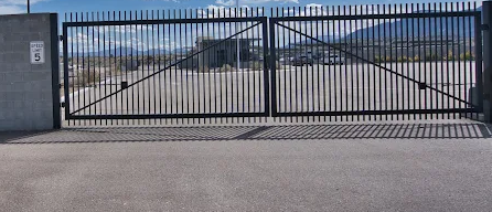 Gated entrance to facility